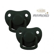 Pacifiers 2 pcs. 0-6 months - Dark green (limited edition)