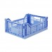 Folding crate, baby blue - Midi
