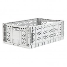 Folding crate, light grey - Maxi