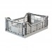 Folding crate, grey - Midi