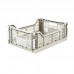 Folding crate, light grey - Midi