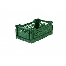 Folding crate, dark green - Mini