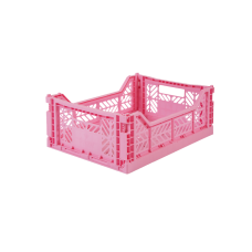 Folding crate, baby pink - Midi