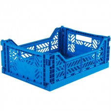 Folding crate, electric blue - Midi