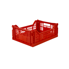 Folding crate, red - Midi