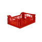 Folding crate, red - Midi