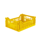 Folding crate, yellow - Midi