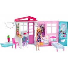 Barbie dollhouse with doll and furniture