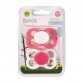 2 pack pacifiers (silicone) 0-6 months, Pink/White