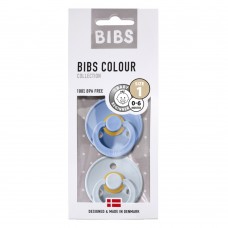 Bibs pacifiers, 2 pcs. - sky blue / baby blue (size 1)