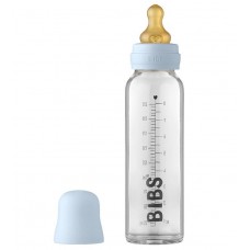 Baby bottle, complete set - Baby blue (225 ml)
