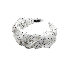 Bella Hairband, White with dots