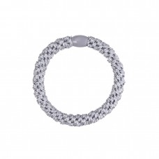 Hair elastic, glitter silver (3 pcs.)