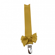 Pacifier holder - dijon (with bow)