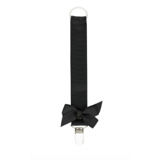 Pacifier holder - black (with bow)