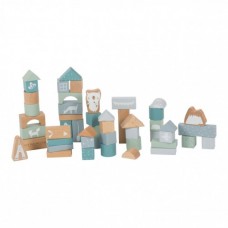 Wooden building blocks, blue