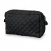 Quilted toilet bag, black
