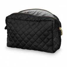 Quilted toilet bag, black