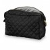 Quilted toilet bag, black