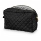 Quilted toilet bag, black
