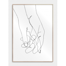 Holding hands in one line Poster, M (50x70, B2)