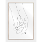 Holding hands in one line Poster, S (29,7x42, A3)