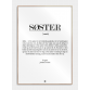 Sister definition poster, S (29,7x42, A3)