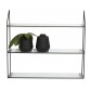 Shelf unit with 3 shelves, metal/glass