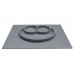 Plate with compartments in silicone - Grey