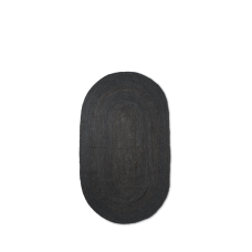 Jute carpet, black - oval (size s)