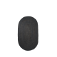 Jute carpet, black - oval (size s)