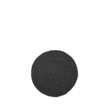 Jute carpet, black - round (size s)