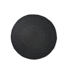 Jute carpet, black - round (size L)