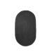 Jute carpet, black - oval (size L)