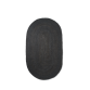 Jute carpet, black - oval (size L)