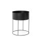 Plant box, round - black