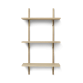 Sector shelf, triple - oak/brass (54 cm)