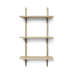 Sector shelf, triple - oak/black brass (54 cm)