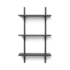 Sector shelf, triple - black ash/black brass (54 cm)
