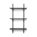 Sector shelf, triple - black ash/black brass (54 cm)