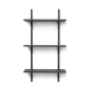 Sector shelf, triple - black ash/black brass (54 cm)