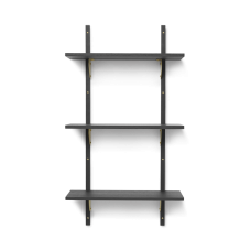 Sector shelf, triple - black ash/brass (54 cm)