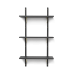 Sector shelf, triple - black ash/brass (54 cm)