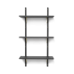 Sector shelf, triple - black ash/brass (54 cm)
