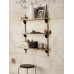 Sector shelf, triple/wide - oak/black brass (87 cm)