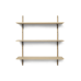 Sector shelf, triple/wide - oak/black brass (87 cm)