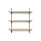 Sector shelf, triple/wide - oak/black brass (87 cm)