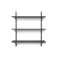 Sector shelf, triple/wide - black ash/brass (87 cm)