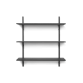 Sector shelf, triple/wide - black ash/black brass (87 cm)