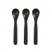 Bamboo spoons, 3 pack - dark green